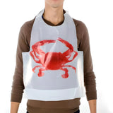 Sandhill Tools 300 Pack Disposable Adult Crab Bibs Lightweight Soft Comfortable Bibs for Easy Cleanup Plastic 16" x 22" Clothing Protector with 4" Pocket for Cooking and Dining Seafood