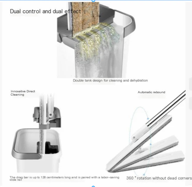 Self-Cleaning Flat Mop for Home Use (Wet & Dry)