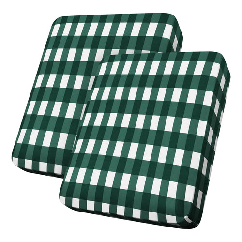 hyha Printing Sofa Couch Cushion Covers Replacement Individual Seat Cushion Covers Magic Sofa Covers Washable for Sectional Pets Pattern Sofa Slipcovers (2 Cushion Loveseat Green White Plaid)