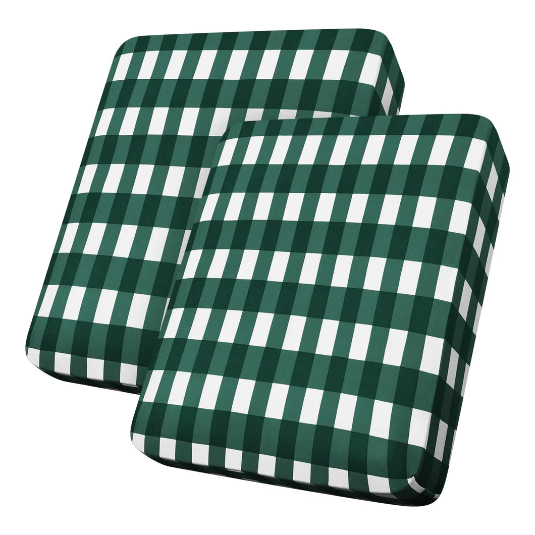 hyha Printing Sofa Couch Cushion Covers Replacement Individual Seat Cushion Covers Magic Sofa Covers Washable for Sectional Pets Pattern Sofa Slipcovers (2 Cushion Loveseat Green White Plaid)