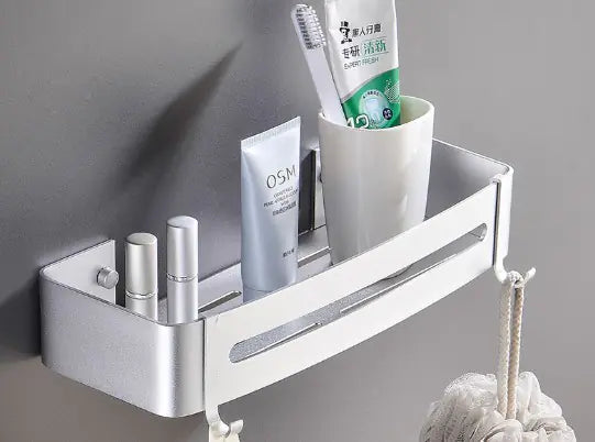 No-Drill Bathroom Storage Rack