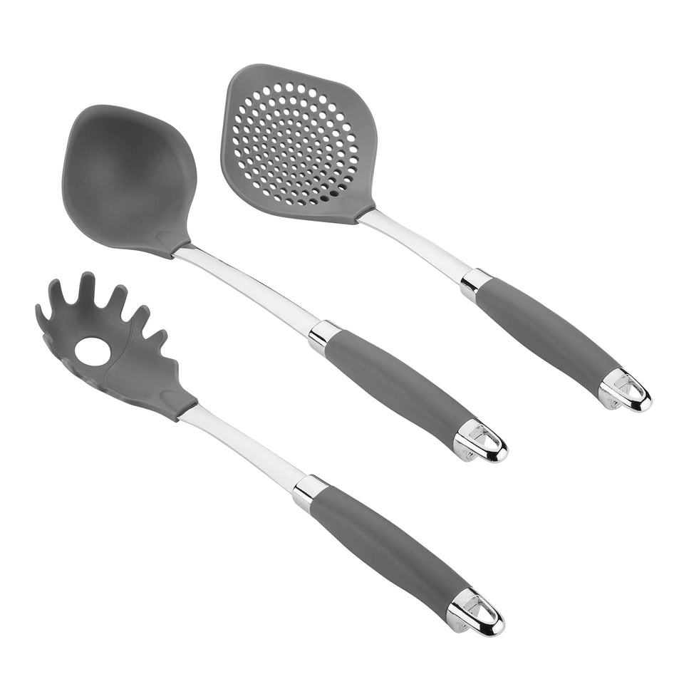 Anolon Gadgets Utensil Kitchen Pasta Cooking Tools Set 3 Piece Graphite Gray