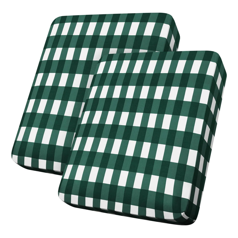 hyha Printing Sofa Couch Cushion Covers Replacement Individual Seat Cushion Covers Magic Sofa Covers Washable for Sectional Pets Pattern Sofa Slipcovers (2 Cushion Loveseat Green White Plaid)